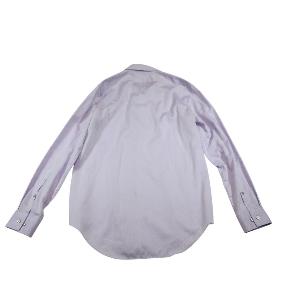 Calvin Klein Mens 15.5 32 33 Purple Herringbone Slim Fit Non Iron Dress Shirt - Picture 6 of 10